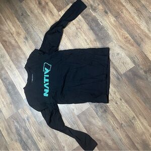 Native Women's Black Rash Guard with Teal Logo